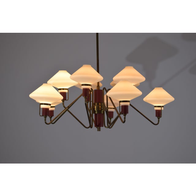 10-Light Chandelier from Lumen, 1950 For Sale - Image 12 of 12