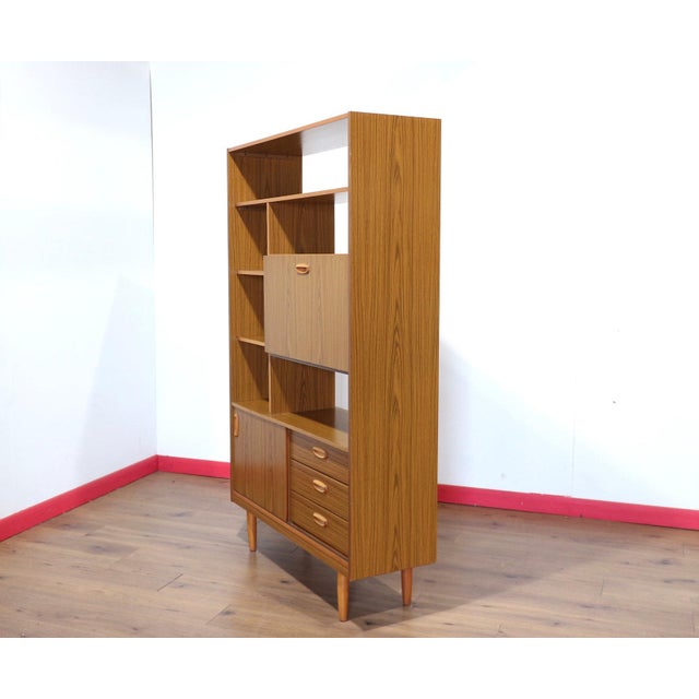 Wood Mid Century Modern Vintage Schreiber Room Divider Display Cabinet For Sale - Image 7 of 15