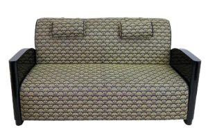 Art Deco Sofa in Black Lacquer and Golden Upholstery, 1930s