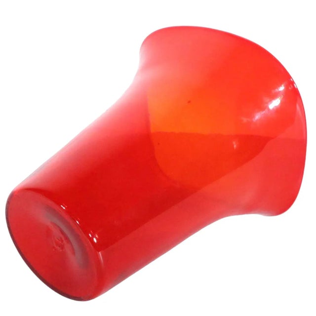 Mid-Century Modern Mid Century Red Glass Vase Attributed to Viking Glass, Circa 1950's For Sale - Image 3 of 10