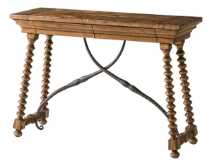 Rustic Farmhouse Spool-Leg Console Table