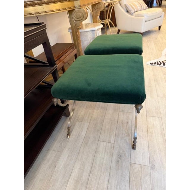 1970s Pair of Rams Head/Hoof Stools Attributed to Maison Jansen For Sale - Image 4 of 7