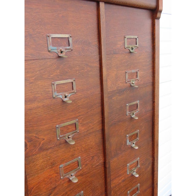 M Ohmers Sons Late 1800s Tall 24 Drawers File Cabinet Cupboard 6641 For Sale - Image 4 of 16