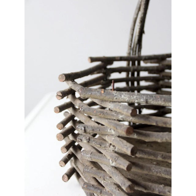 Vintage Adirondack Twig Basket For Sale - Image 11 of 12