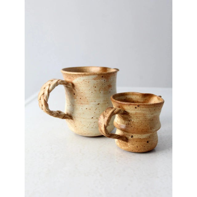 Vintage Studio Pottery Pitcher Pair For Sale - Image 4 of 11