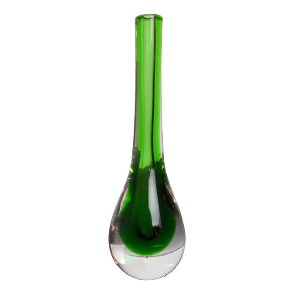 Soliflor Sommerso Vase in Green from Seguso, Murano, Italy, 1970s For Sale