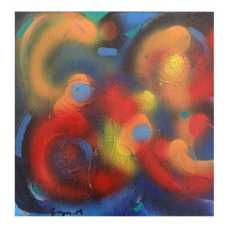 Red And Orange Circles - Acrylic on Plywood by M. Goeyens - 2000s 2000s For Sale