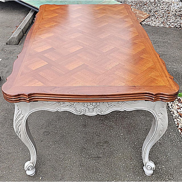 1950s French Country Draw Leaf Table in Walnut For Sale - Image 11 of 13