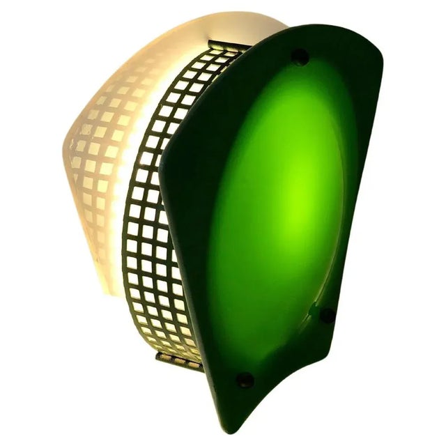 Night Light with Green and White Shades in Plastic, Austria, 1950s For Sale - Image 10 of 10