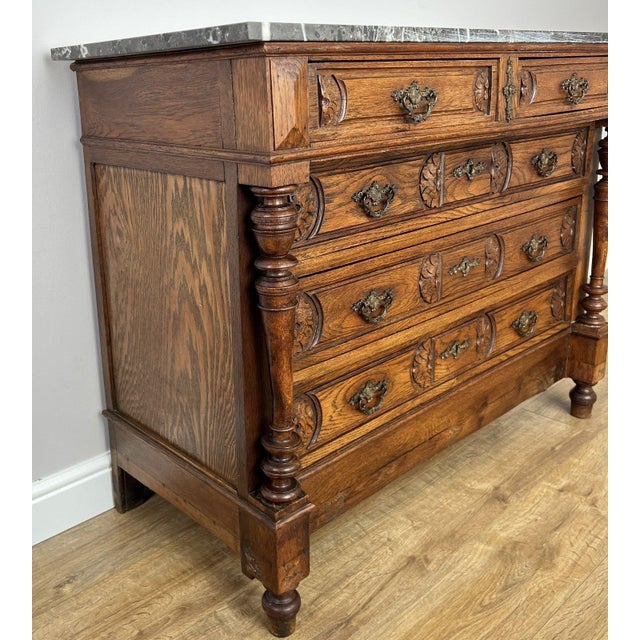 French Style Chest of Drawers with Marble Top For Sale - Image 4 of 18