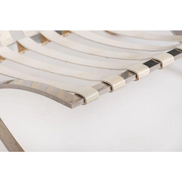 Mid Century White Barcelona Chairs by Mies Van Der Rohe for Knoll, 1970s For Sale - Image 9 of 17