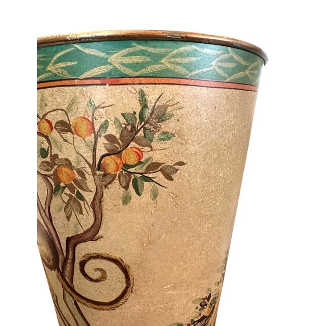 Metal Vintage Tole Monkey Waste Basket / Trash Can With Paw Feet, in the Manner of Mario Lopez Torres For Sale - Image 7 of 11
