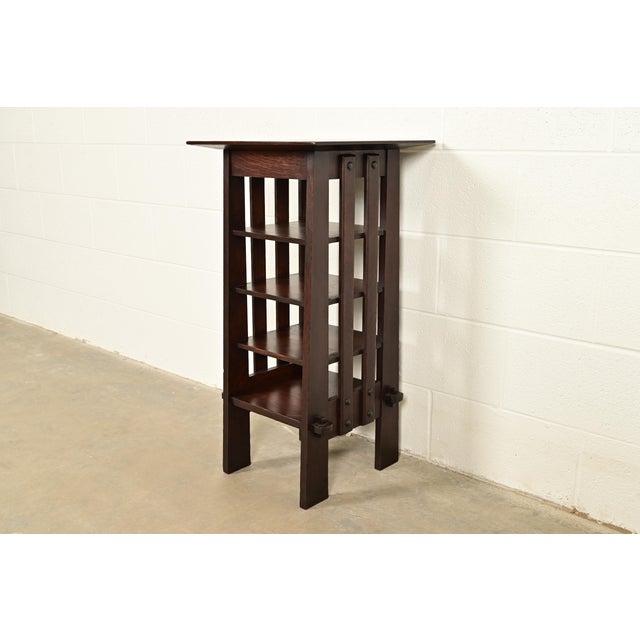 Stickley Brothers Style Antique Mission Oak Arts & Crafts Bookstand or Magazine Rack, Newly Refinished For Sale - Image 12 of 12