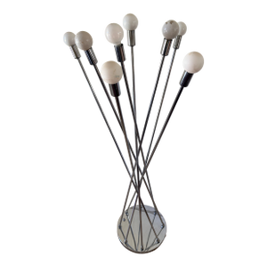 1960s Mid-Century Chrome Floor Lamp with Seven Stems, Attributed to Sonneman Lighting
