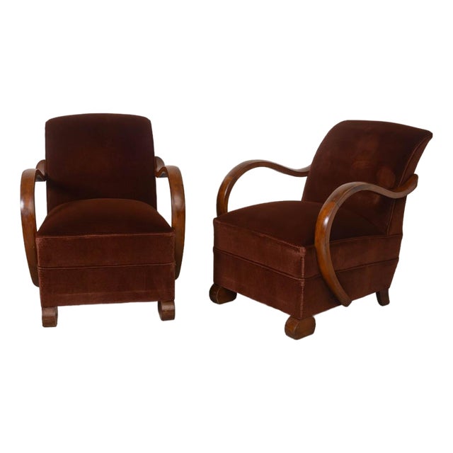 Pair of 1930s French Art Deco Chairs For Sale