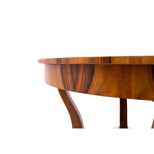 Art Deco Table with Round Top, Poland, 1930s For Sale - Image 3 of 12
