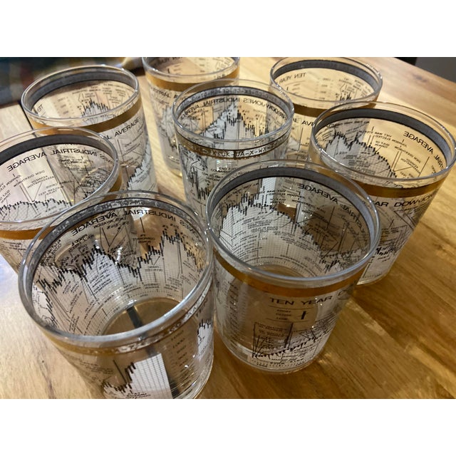 Vintage Cera Dow Jones Industrial Average Rocks Glasses, 1958–1968, Set of 8 For Sale - Image 4 of 4