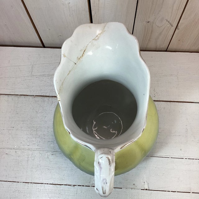 Ceramic Early 1900s Antique Colonial Pottery Pitcher For Sale - Image 7 of 13