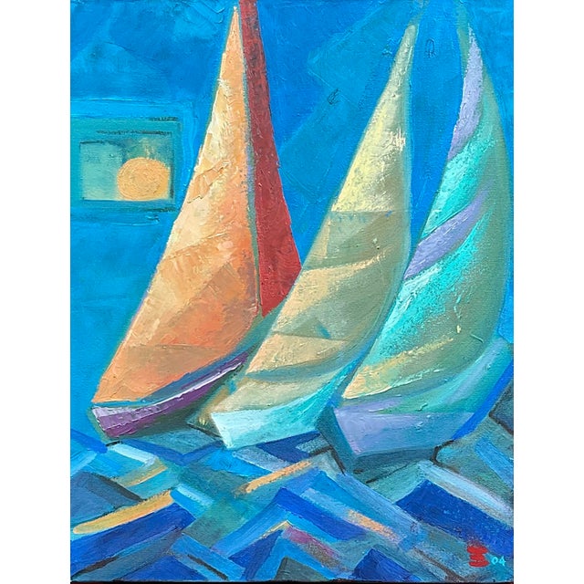 “Window of Opportunity “ is an abstract oil painting by American artist Thom Evans, dated 2004. Evans’ clever use of...