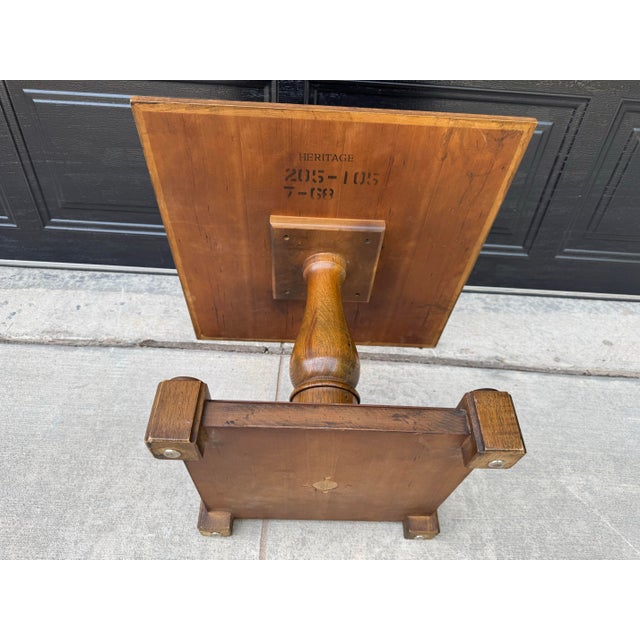 Brown 1968 Vintage Drexel Drexel Heritage Pedestal Bunching Table - Model 205-105 For Sale - Image 8 of 11