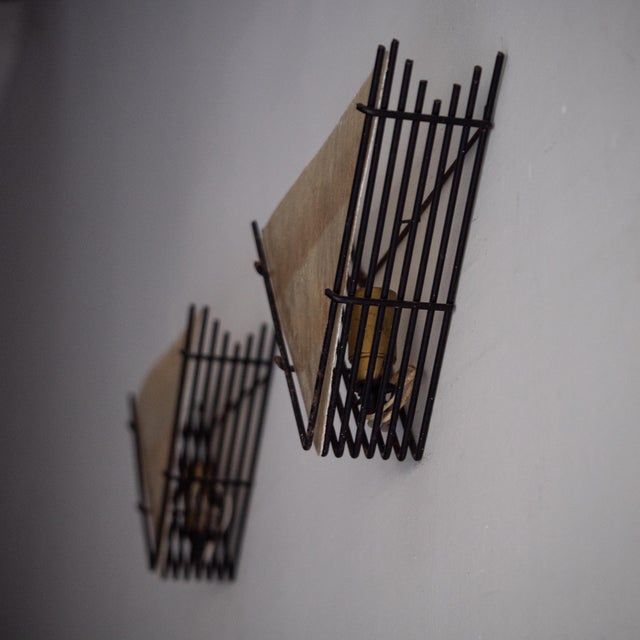 Vintage Wall Lamps in Metal and Fiberglass, 1960s, Set of 2 For Sale - Image 4 of 9