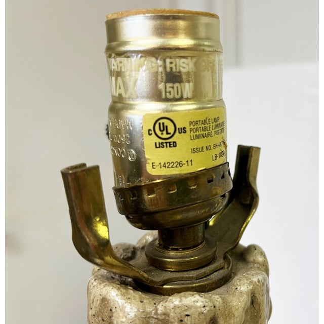 Vintage Italian Fluted Wood Silver and Gold Gilt Lamps- a Pair For Sale - Image 4 of 13