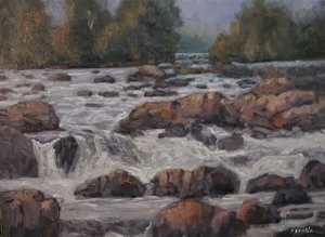 Sean Wu Original Landscape Painting of Potomac River in Maryland