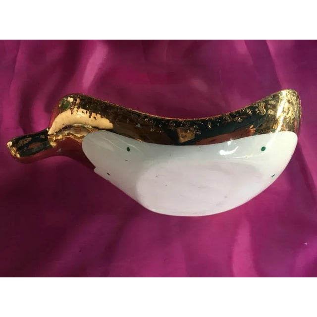 Gold-Plated Ceramic Container from Grand Lux, Belgium, 1950s For Sale - Image 6 of 12