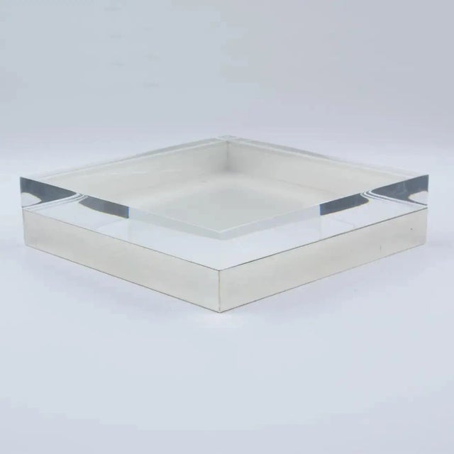 Lucite and Silver Plate Decorative Box, Italy 1970s For Sale - Image 12 of 13