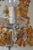 Metal Flower Basket Chandelier with Amber Color Crystals, 1950s For Sale - Image 7 of 18