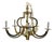 Vintage Brass 6 Arm Hollywood Regency Geometric Chandelier Pendant Light 24" For Sale