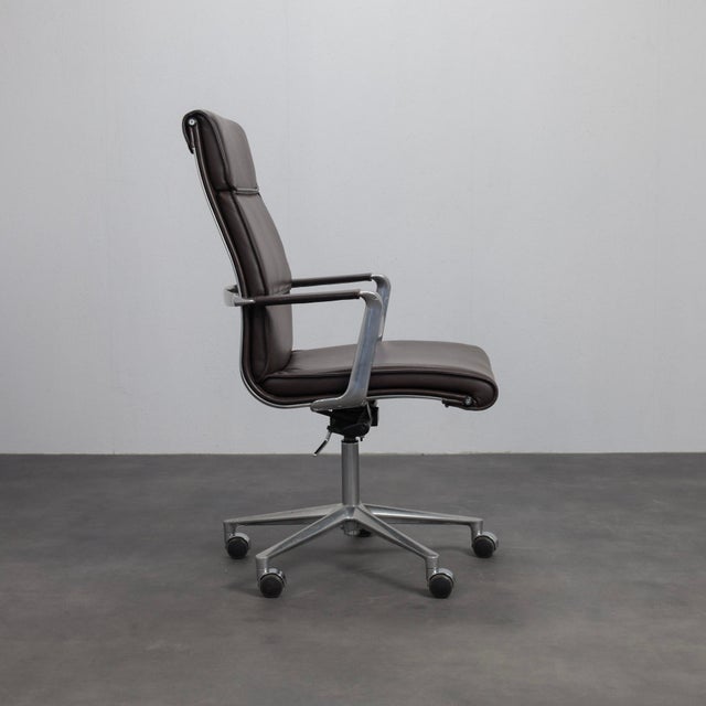 Una Leather Office Chair by ICF, Italy, 1990s For Sale - Image 3 of 12