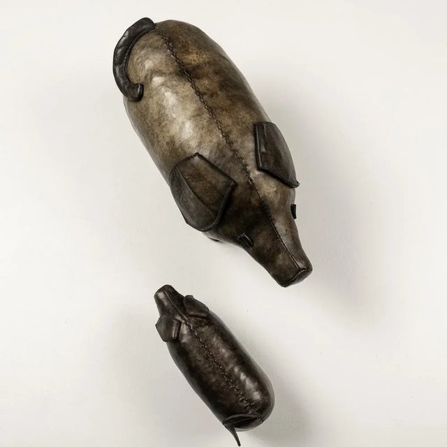 Leather Pigs by Dimitri Omersa, 1960s, Set of 2 For Sale - Image 6 of 8