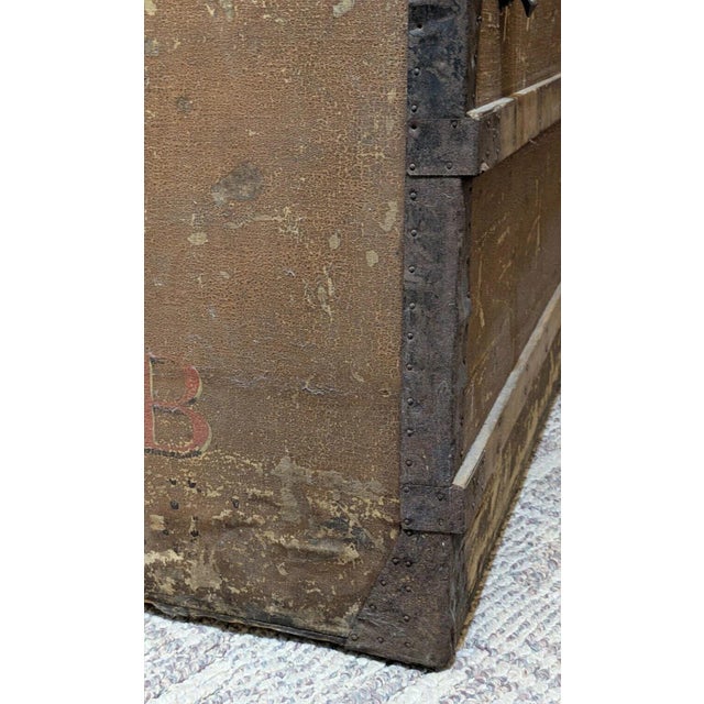 Antique Louis Vuitton Canvas Steamer Trunk (Large) For Sale - Image 10 of 17