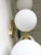Contemporary Brass Opaline Glass Ball Sconces, Italy - a Pair For Sale - Image 6 of 11