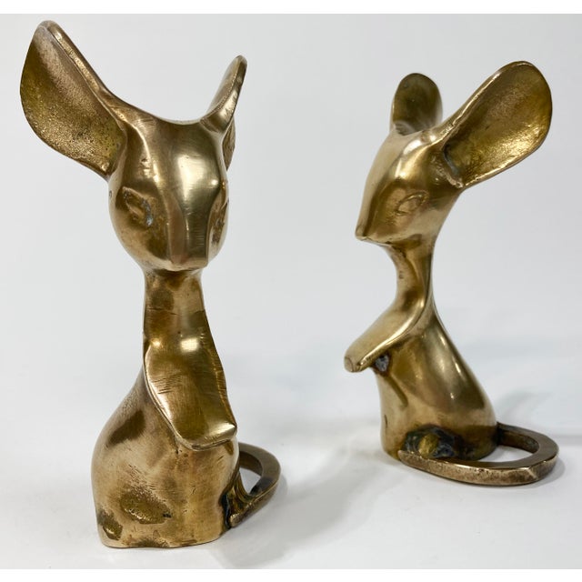 Mid Century Modern Brass Mice Pair For Sale In Kansas City - Image 6 of 6
