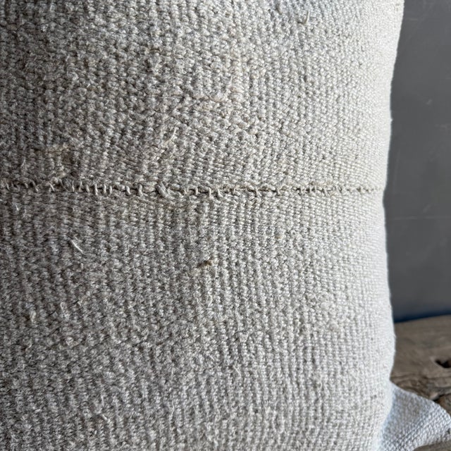 Vintage Rug Pillow Cover With Original Seams For Sale - Image 4 of 6