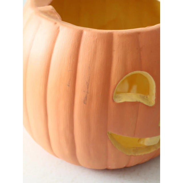 Orange Vintage Ceramic Jack O Lantern For Sale - Image 8 of 10