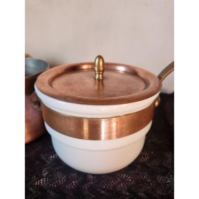 Metal Vintage French Copper Double Boiler from Apilco, 1960s For Sale - Image 7 of 18