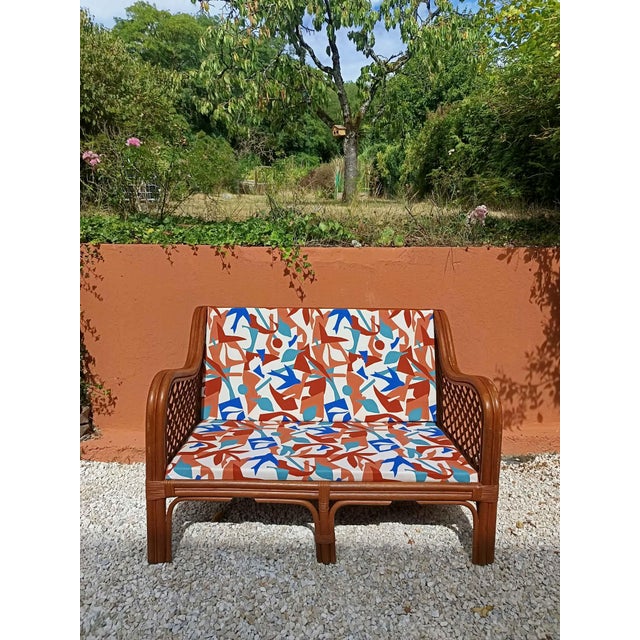 Wood Vintage Rattan Sofa, 1970s For Sale - Image 7 of 12