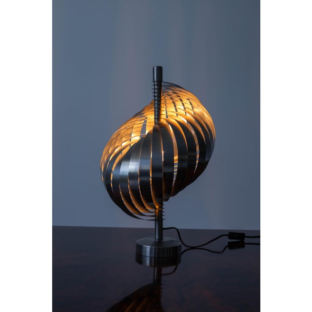Metal Vintage Spiral Table Lamp by Henri Mathieu, 1990s For Sale - Image 7 of 7