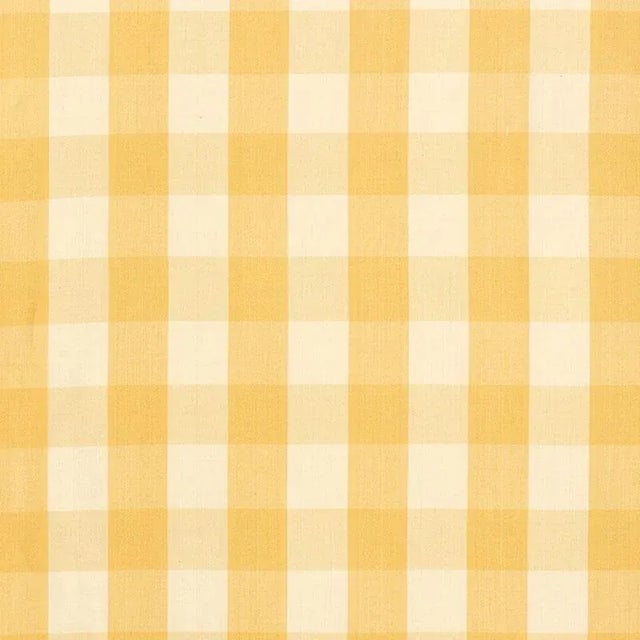 Sample - Schumacher Camden Cotton Check Fabric in Straw For Sale
