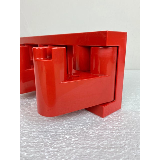 Red Red Plastic Minivip Wall Coat Rack by Benanti & Brunori for Velca, Italy, 1970 For Sale - Image 8 of 10