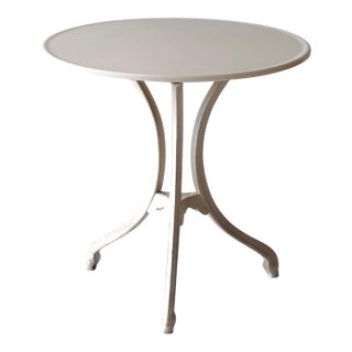 1930s Vitrolite Cast Iron Tri Leg Bistro Table For Sale