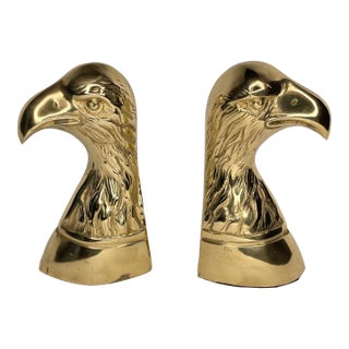 Vintage Brass Eagle Bookends- a Pair For Sale