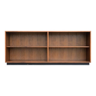 Mid Century Minimalist Floating Walnut Bookcase Display Cabinet For Sale