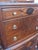 Early 1900s Jacobean Carved Inlay Tall Chest of Drawers With Mirror 6610 For Sale - Image 11 of 12