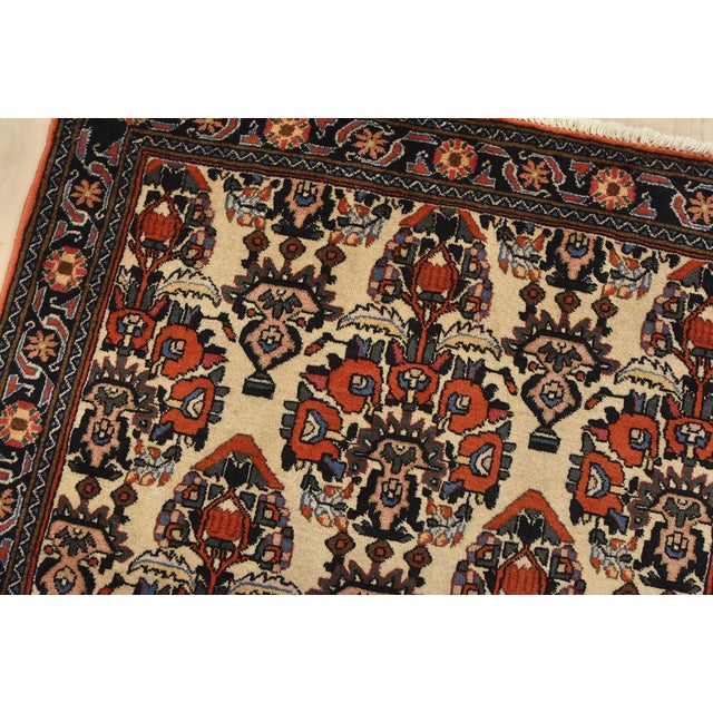 Shahre Babak Rug 3’2” X 4′ Ivory Wool Vintage Traditional Hand-Knotted Carpet For Sale In Philadelphia - Image 6 of 12