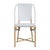 Spritely Home Accent Furniture Tobias 18.5 in. Seat Height Outdoor Rattan and Metal Dining Side Chair, White/Sky Blue Dot / Natural Rattan Frame For Sale - Image 4 of 8