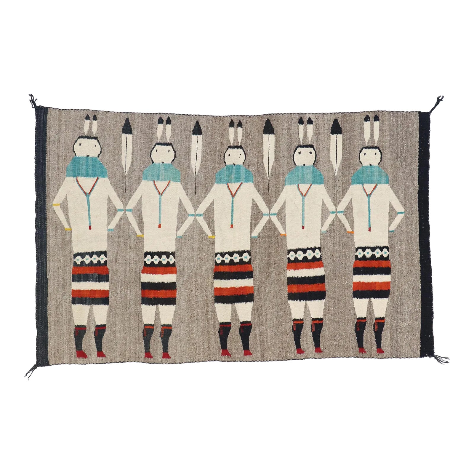 Vintage Navajo Yeibichai Rug, 02'11 X 04'04 Chairish